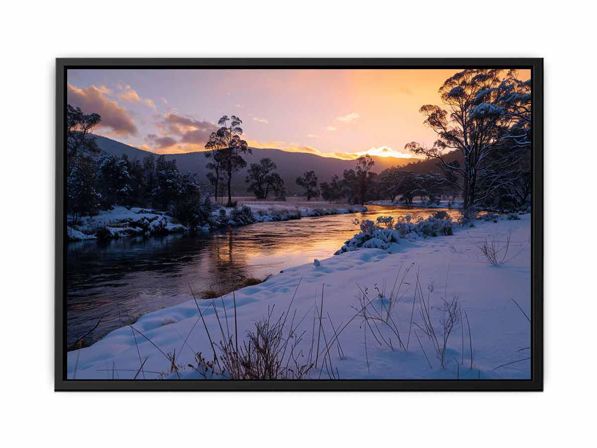 River Sundown Canvas Art Print