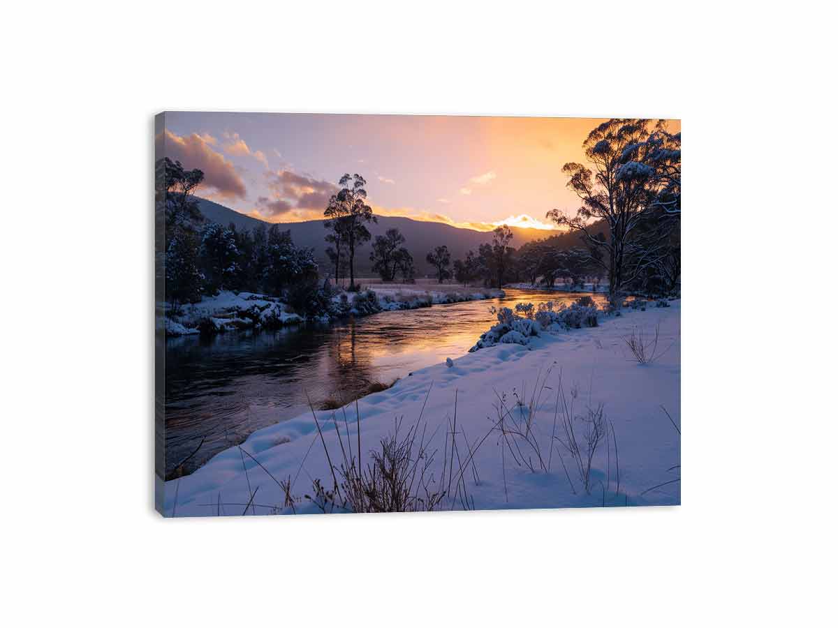 River Sundown Canvas Art Print