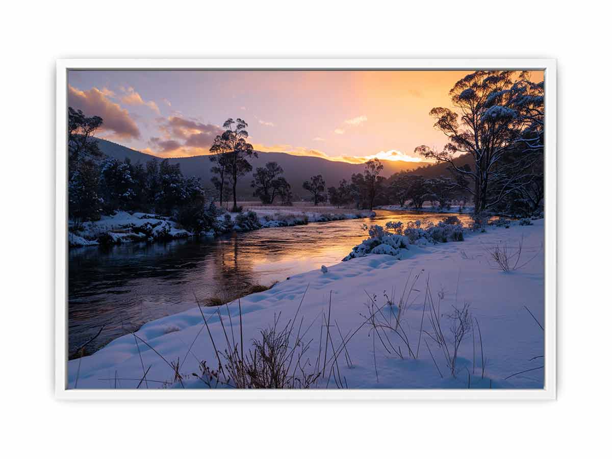 River Sundown Canvas Art Print
