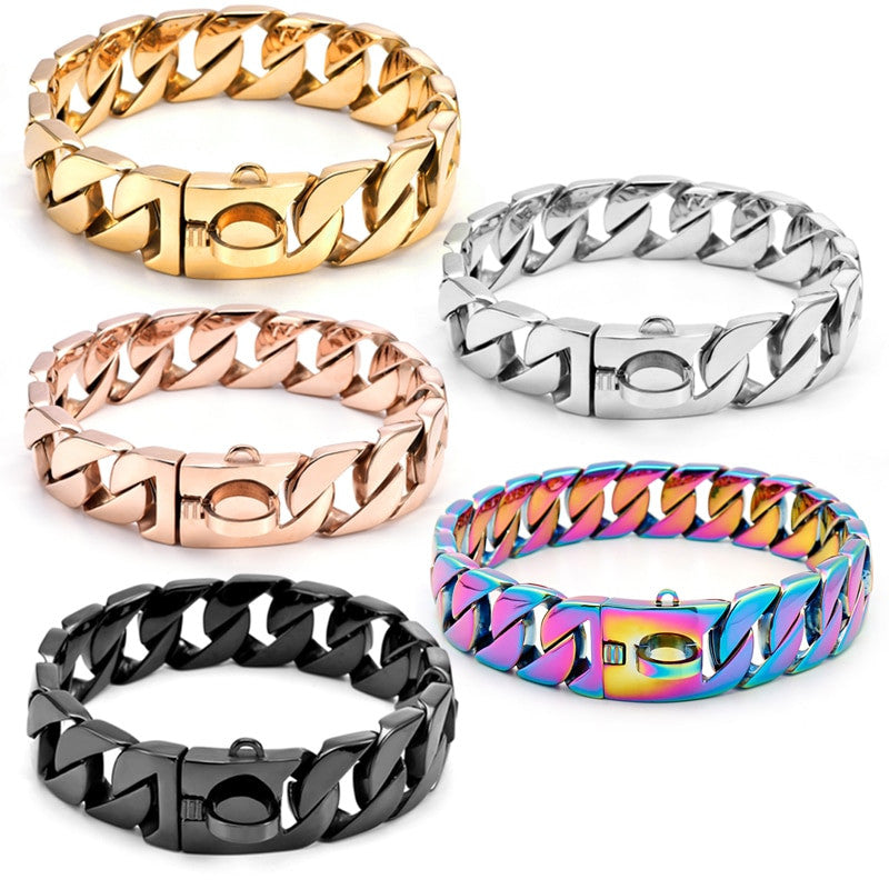 Strong Metal Dog Chain Collars