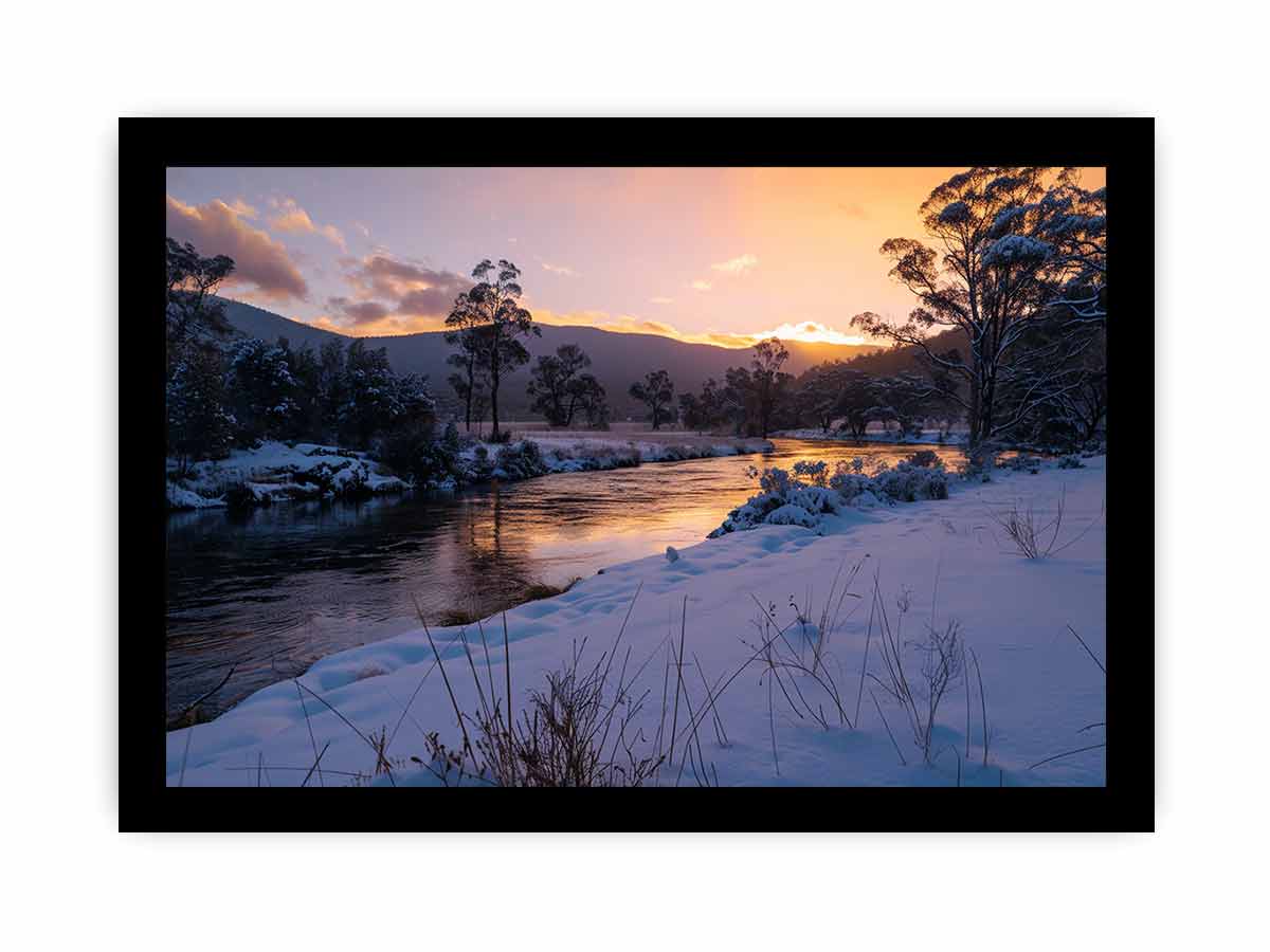 River Sundown Canvas Art Print