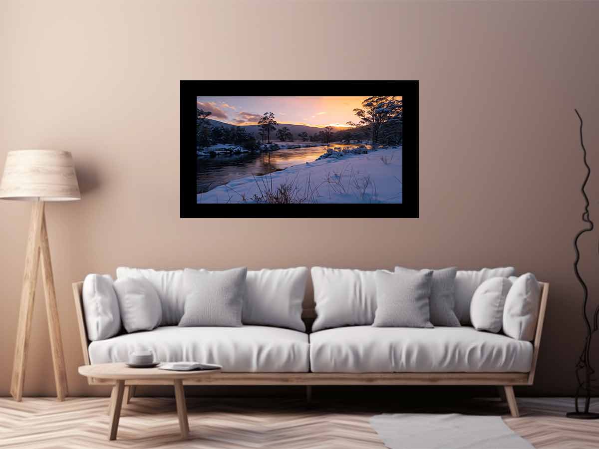 River Sundown Canvas Art Print